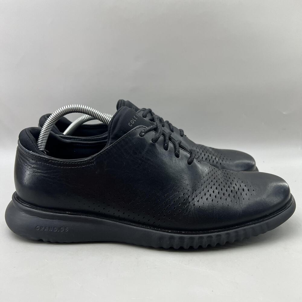 Cole Haan Zerogrand 2.0 Laser Oxford Men Size 11.5 Black Perforated Comfort Shoe
